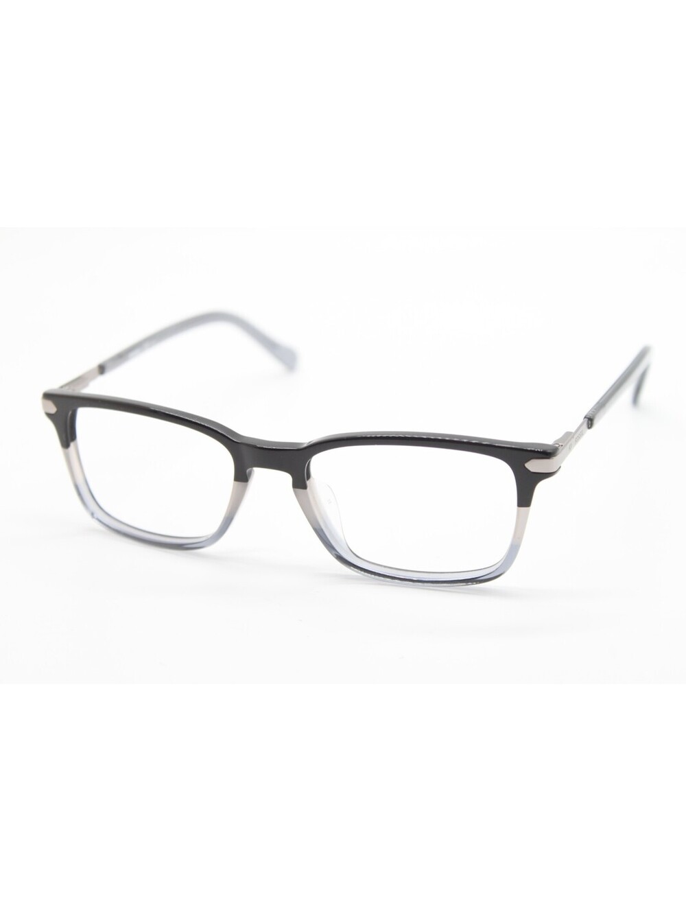 NEW FOSSIL FOS 7075/G 6Q1 BLACK GREY SILVER AUTHENTIC EYEGLASSES 52-18